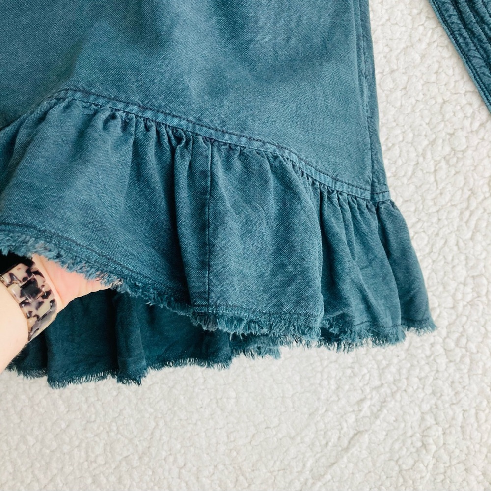 Anthropologie Pilcro Women’s teal Amora Ruffled Mini Skirt, Sz M - Picture 6 of 15